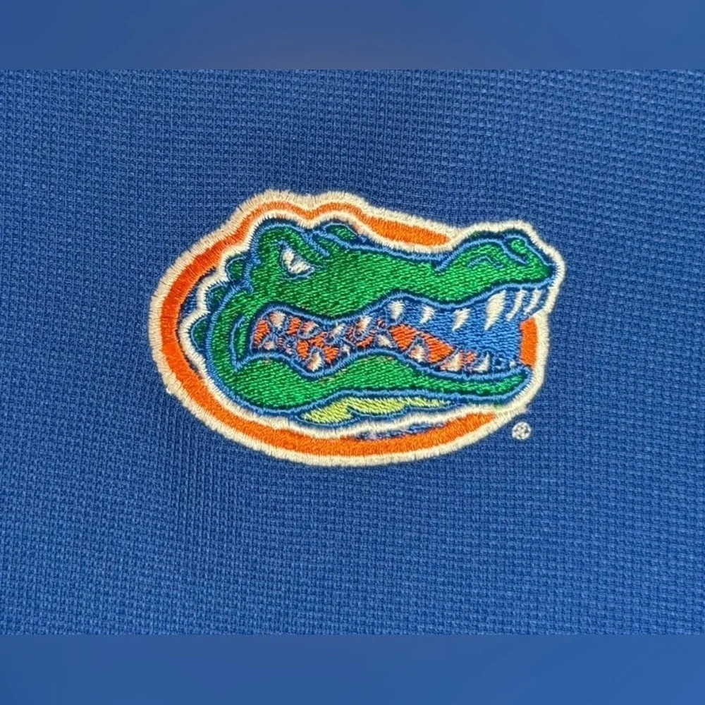 Florida State University Gators Adidas Polo Shirt Mens Size XL Blue Embroidered